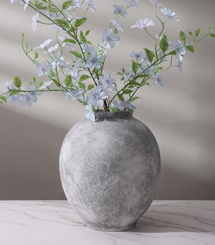 Large Ceramic Vase, 9.8 inch Rustic Farmhouse Flowers Vase for Home Decor, Sandstone Texture Roun... | Amazon (US)