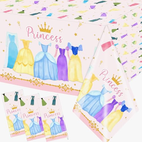 Amazon.com: Cextoga Princess Birthday Party Decorations,3pcs Plastic Princess Table Cloth Waterpr... | Amazon (US)
