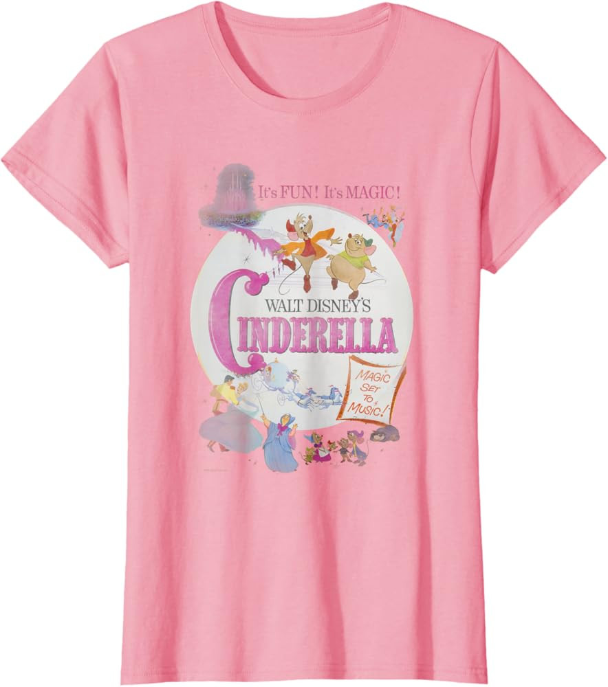 Disney Cinderella Vintage Classic Movie Poster T-Shirt Small | Amazon (US)