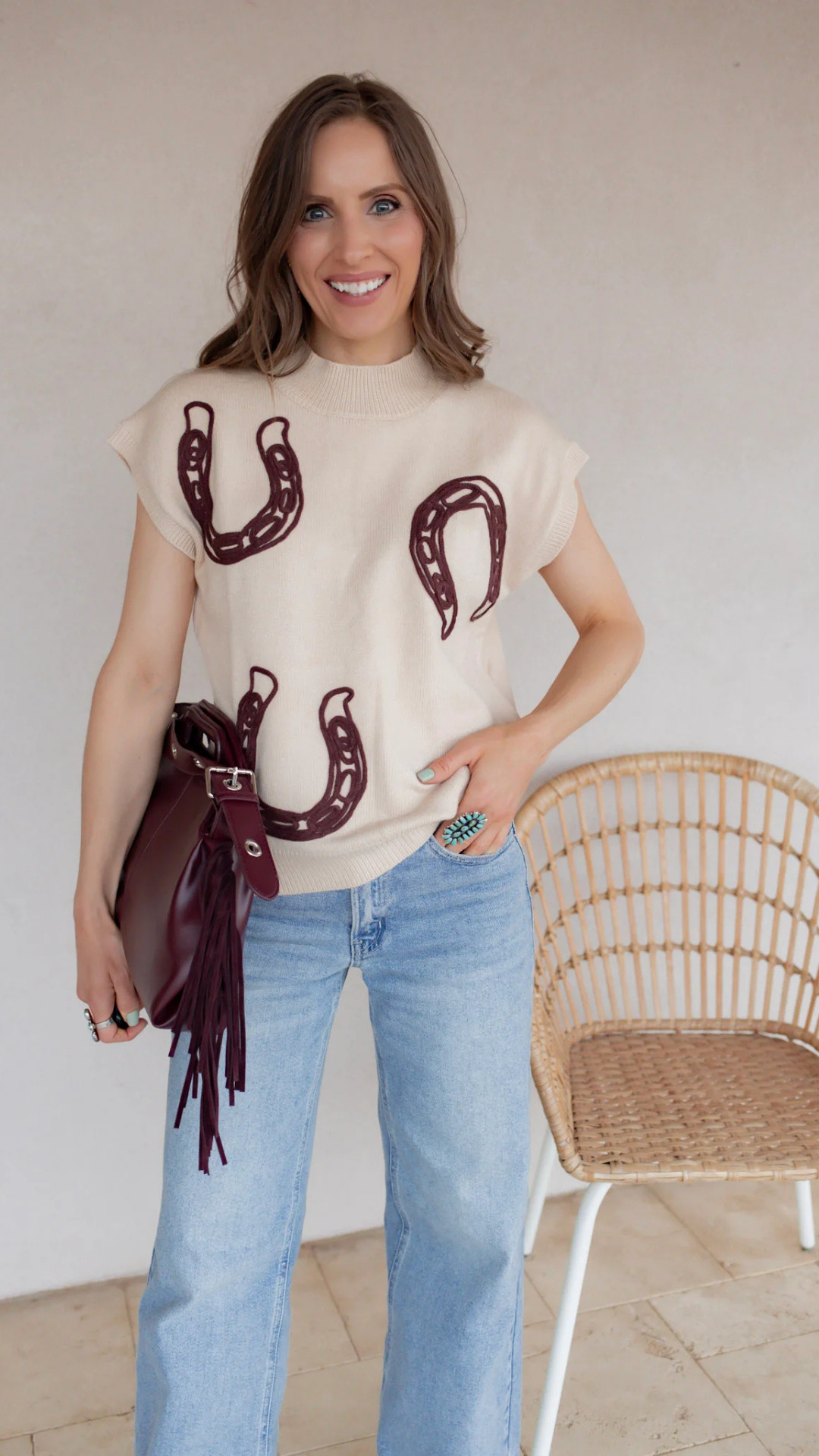 Rodeo nights just got cozier 🤠🐎
This horseshoe sweater pairs perfectly with denim, boots, and your favorite turquoise jewelry for that effortless western look. 

 #LTKFestival #LTKgrwm #LTKootd