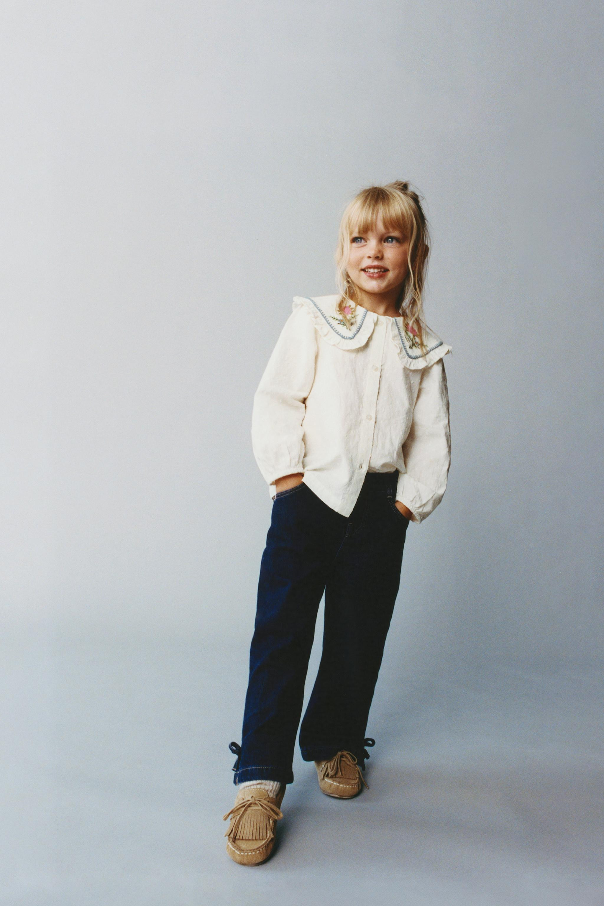 DENIM CULOTTES WITH BOWS | Zara US