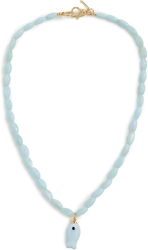 Women's Light Blue Beaded Fish Necklace | Amazon (US)