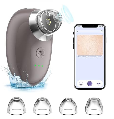 Blackhead Remover Pore Vacuum with Camera,WiFi Mini Visible Pimple Sucker Facial Cleaner Black He... | Amazon (US)