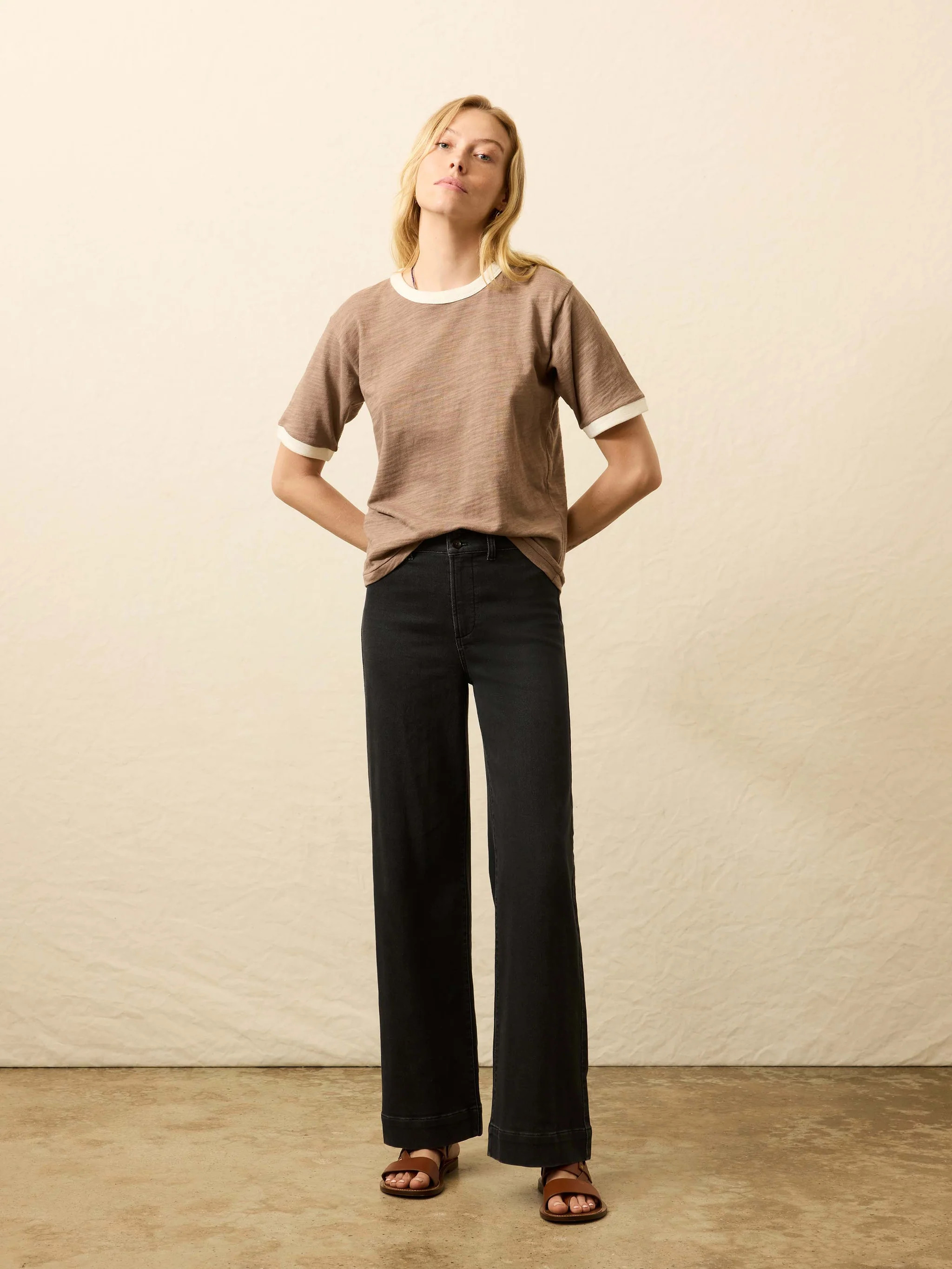 Stretch Terry Sailor Trouser - Onyx Black | Faherty