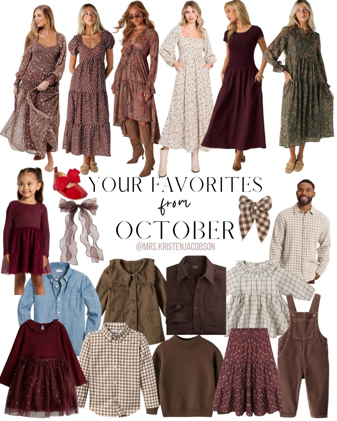 Your favorites from last week 🤍 family outfits, family photo outfits, family picture outfits, thanksgiving outfit, fall outfit, holiday outfit, fall dress, toddler dress, girl dress, boy shirt, burgundy dress

#familyoutfits #familypictureoutfits #familyphotooutfits #falldress #thanksgivingoutfit #falloutfit #holidayoutfit 

#LTKMens #LTKFamily #LTKKids