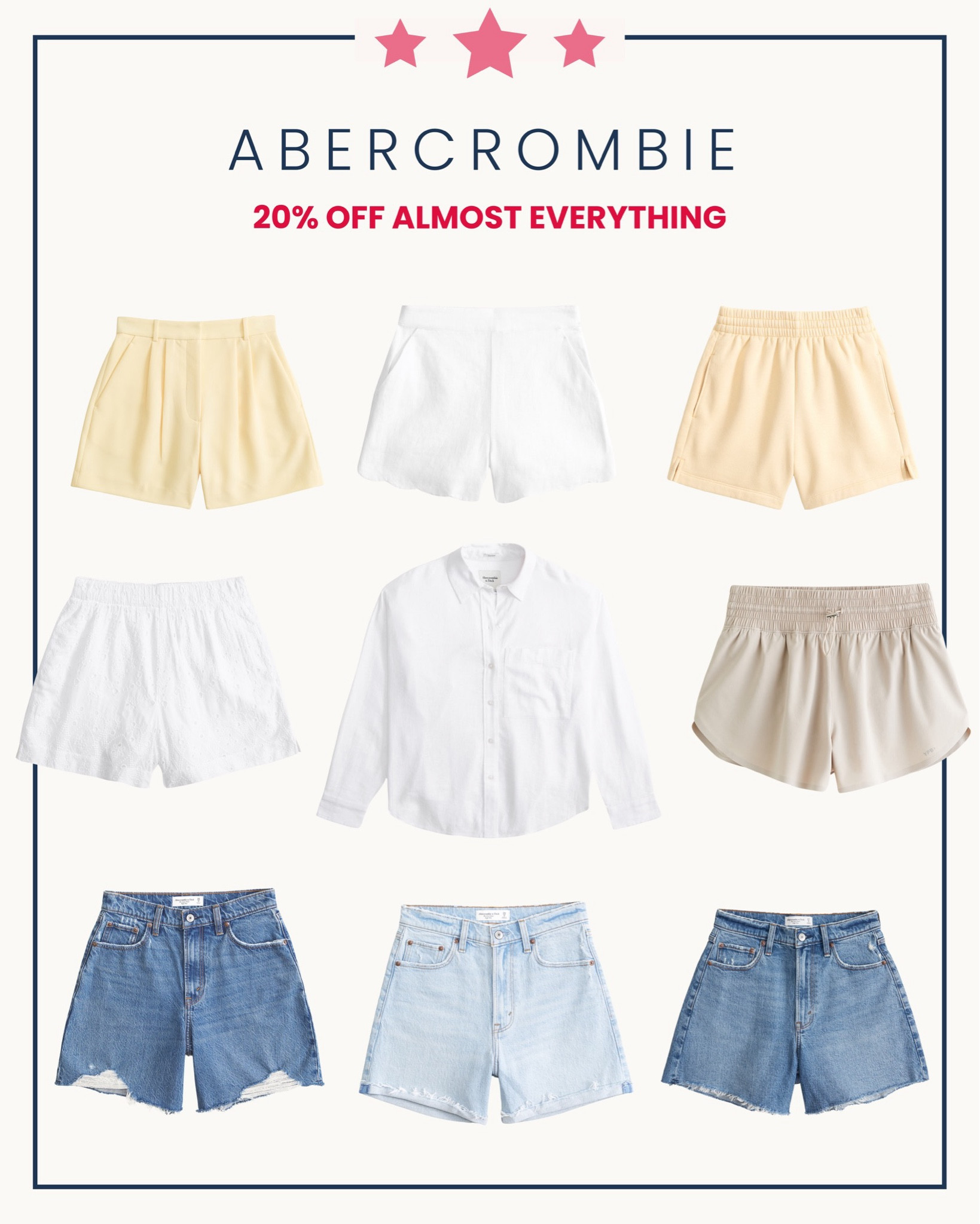 20% off everything at Abercrombie! My fave shorts for summer ☀️

#LTKSaleAlert #LTKFindsUnder100 #LTKFindsUnder50