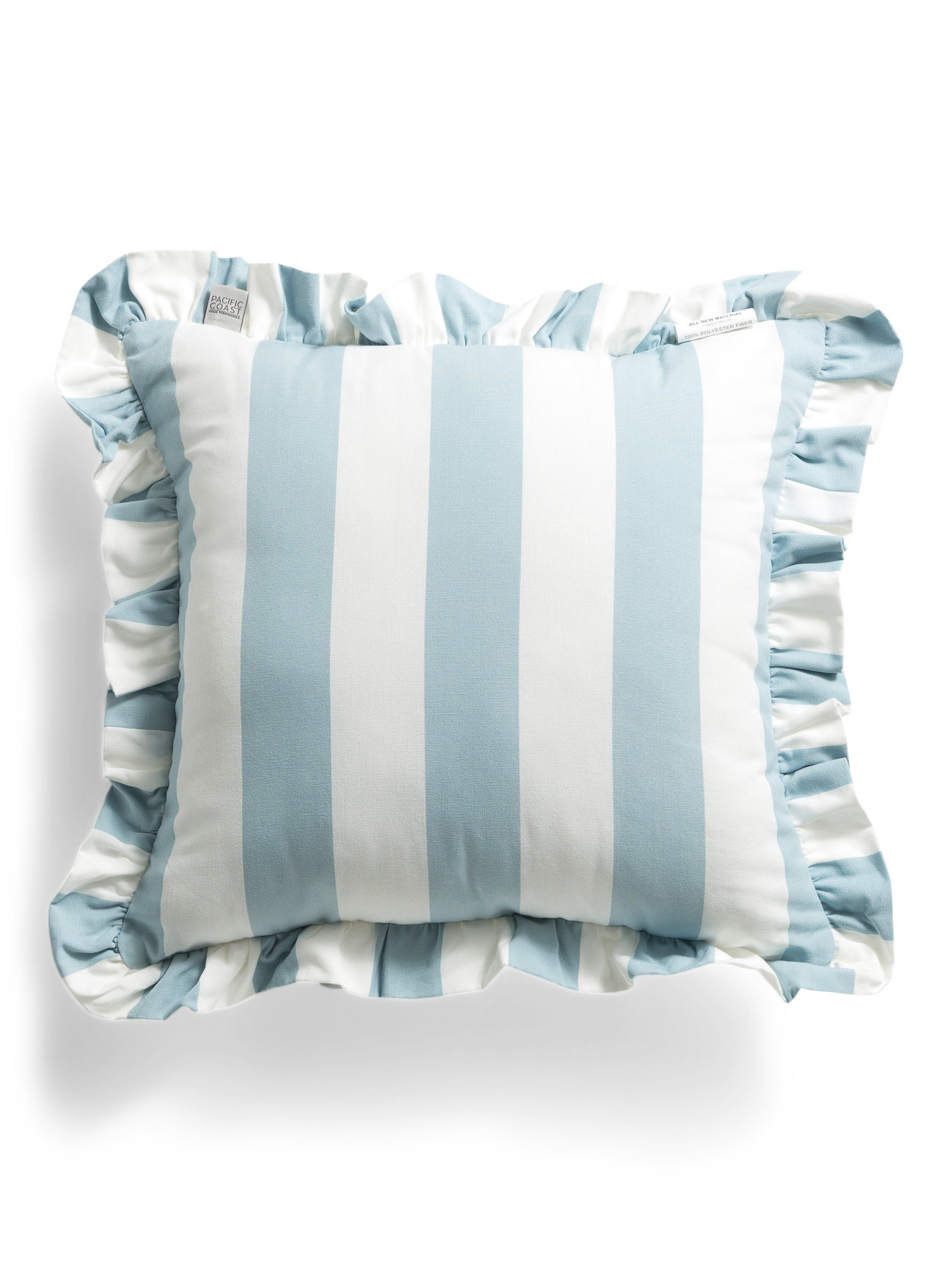 Made In Usa 18x18 Cabana Striped Ruffled Indoor Outdoor Pillow | TJ Maxx