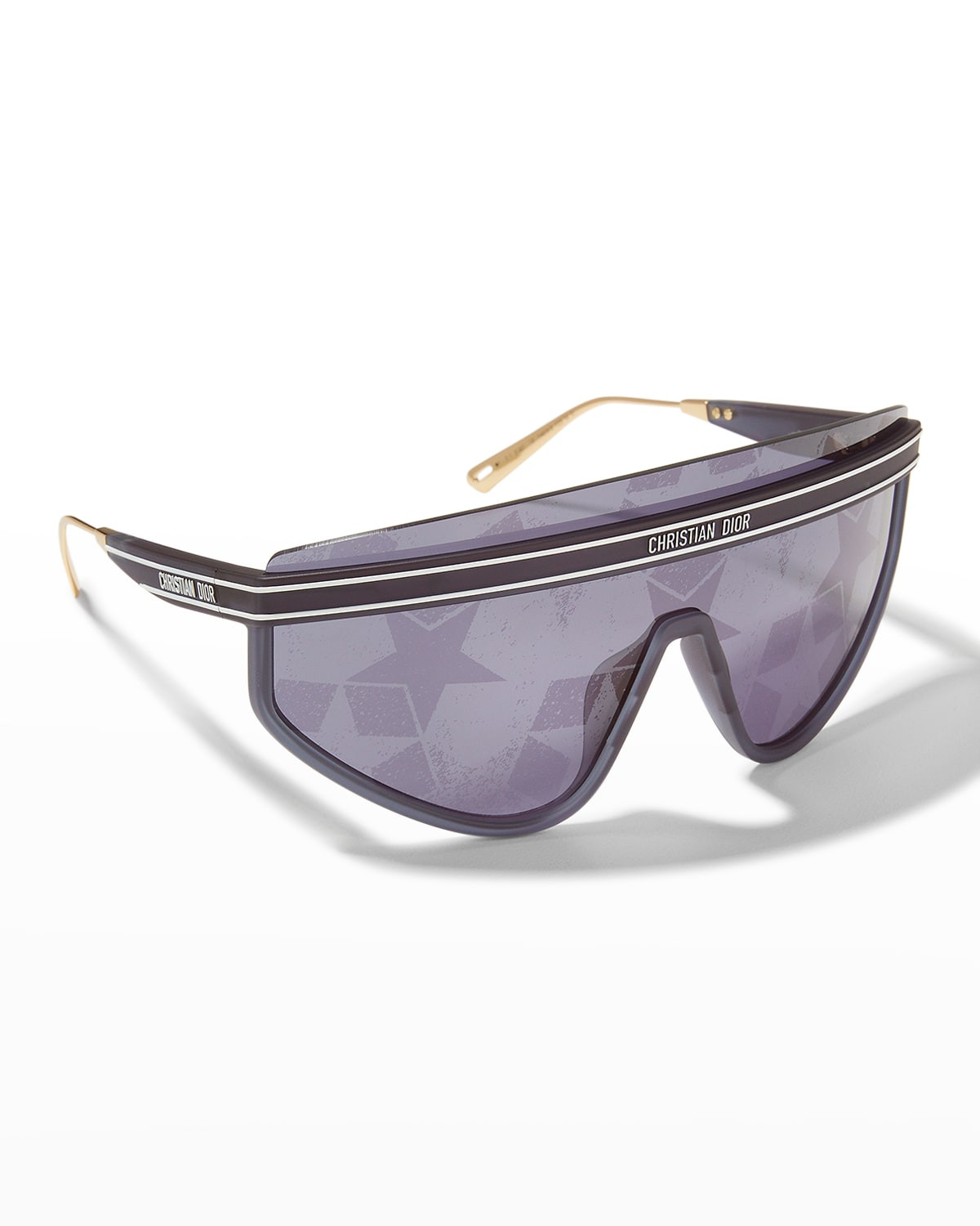 Diorclub M2U Monogram Wrap Injection Plastic-Metal Shield Sunglasses | Neiman Marcus