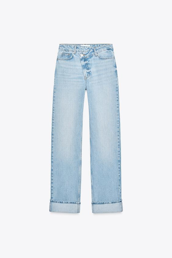 Z1975 STRAIGHT FULL LENGTH HIGH-WAIST WRAP WAIST JEANS | Zara UK