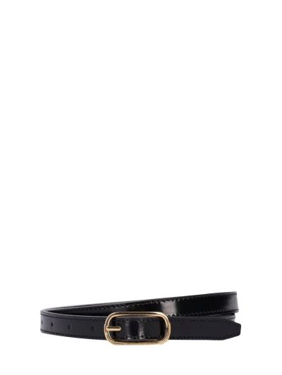 1.5cm slim leather belt w/ oval buckle - Toteme - Women | Luisaviaroma | Luisaviaroma