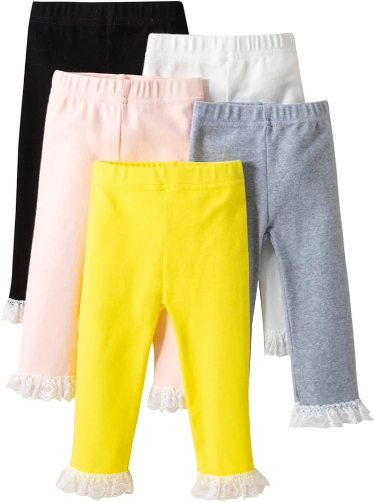 U·nikaka Unisex Baby 0-48 Months 5-Pack Pants in Grey White Black Orange and Pink | Amazon (US)
