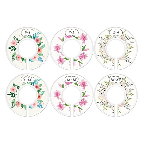 Baby Closet Dividers, First Bouquet, Girl, Set of 6 Size Organizers, Flowers | Amazon (US)