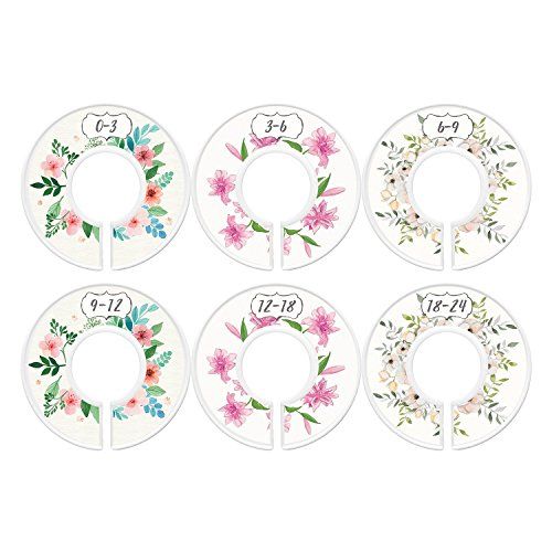 Baby Closet Dividers, First Bouquet, Girl, Set of 6 Size Organizers, Flowers | Amazon (US)