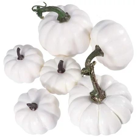 6pcs Artificial Pumpkins Realistic Mini Foam Pumpkin for DIY Craft Halloween Fall Harvest Thanksgivi | Walmart (US)