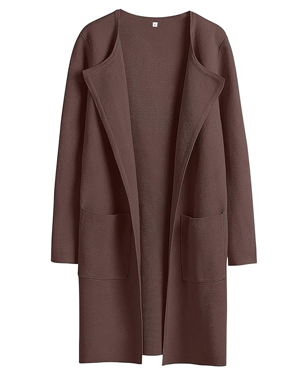 ANRABESS Womens Cardigan Sweater Open Front Knit Long Coatigan Dressy Casual Jacket Coat 2025 Fal... | Amazon (US)