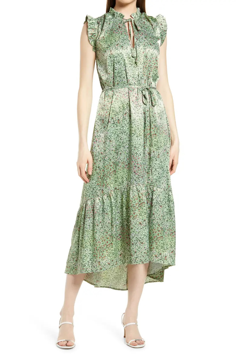 Fourteenth Place Alicia Floral Print Satin Midi Dress | Nordstrom | Nordstrom