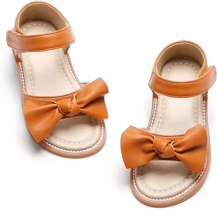 Felix & Flora Toddler Girls Sandals Soft Rubber Flats Summer Baby Flower Girl Shoes. | Amazon (US)