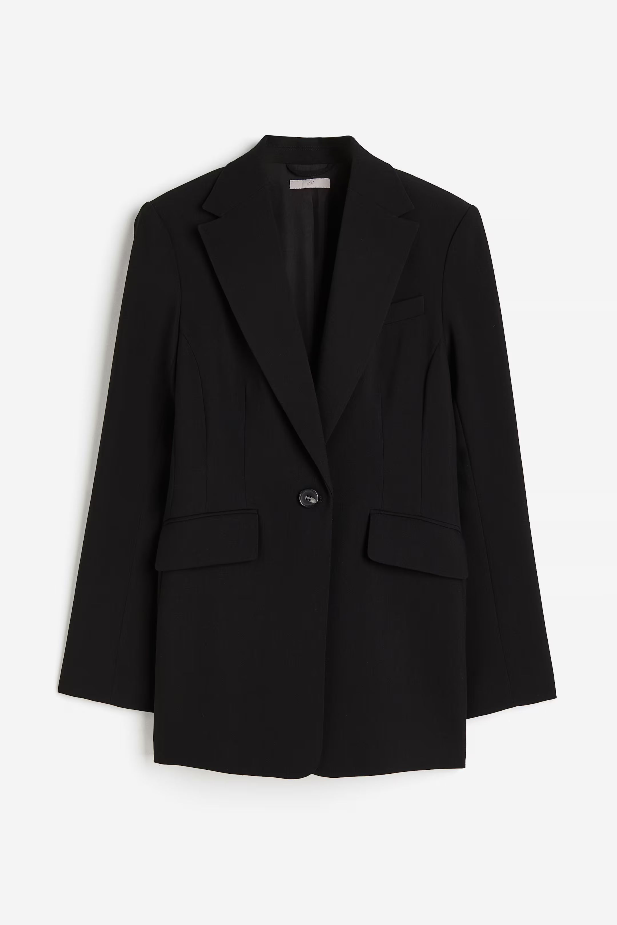 Fitted blazer - Long sleeve - Regular length - Black - Ladies | H&M GB | H&M (UK, MY, IN, SG, PH, TW, HK)