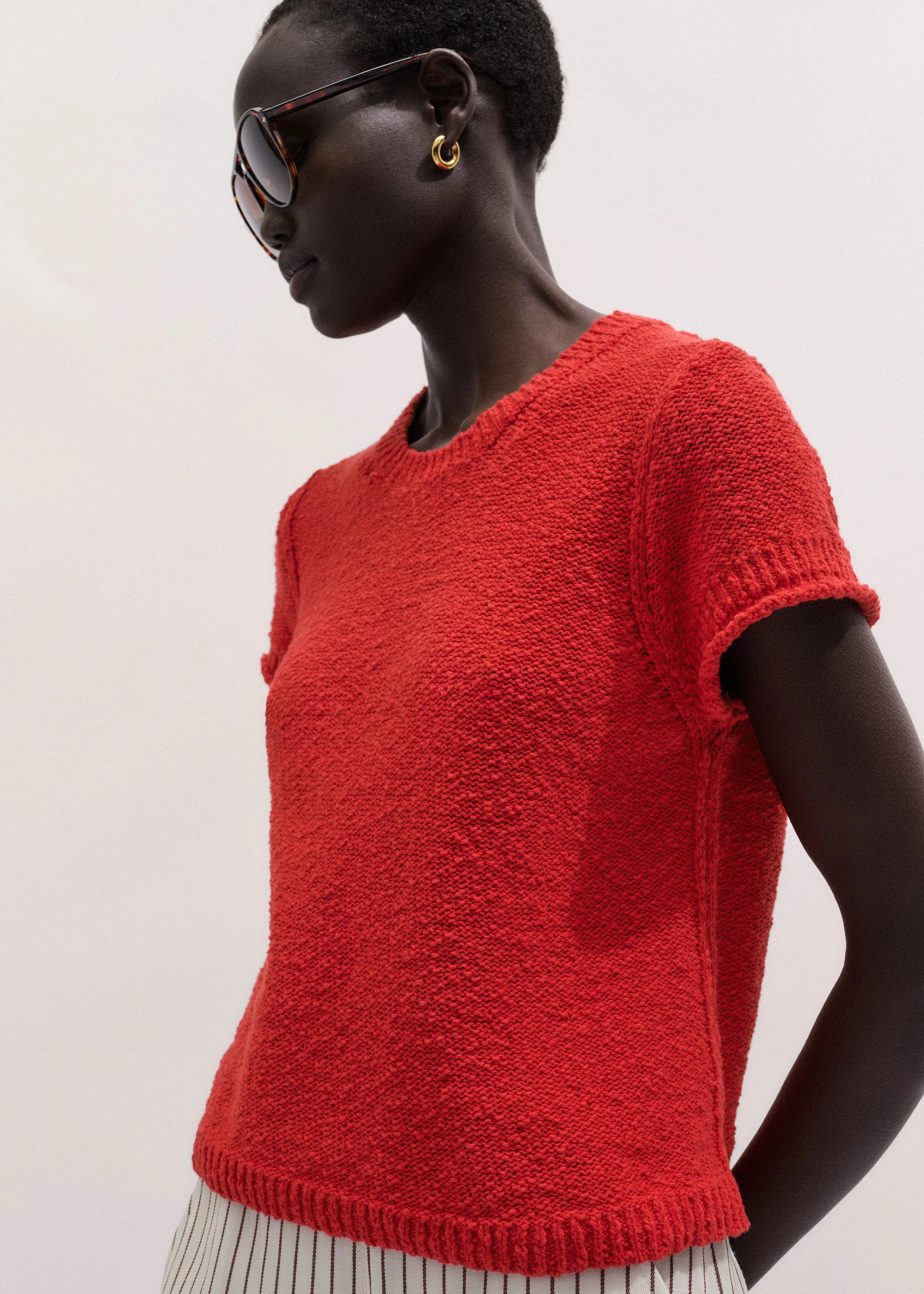 Baby Tee Cotton Linen Bouclé | ME+EM Global (Excluding US)