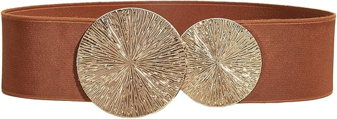 Women's Elastic Vintage Wide Waist Belt Stretchy Retro Cinch Belts Fashion Waistband for Dresses ... | Amazon (US)