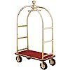 Gold Stainless Steel Bellman Cart Curved Uprights 8" Pneu. Casters, 41-1/4"L x 24"W x 75"H | Amazon (US)