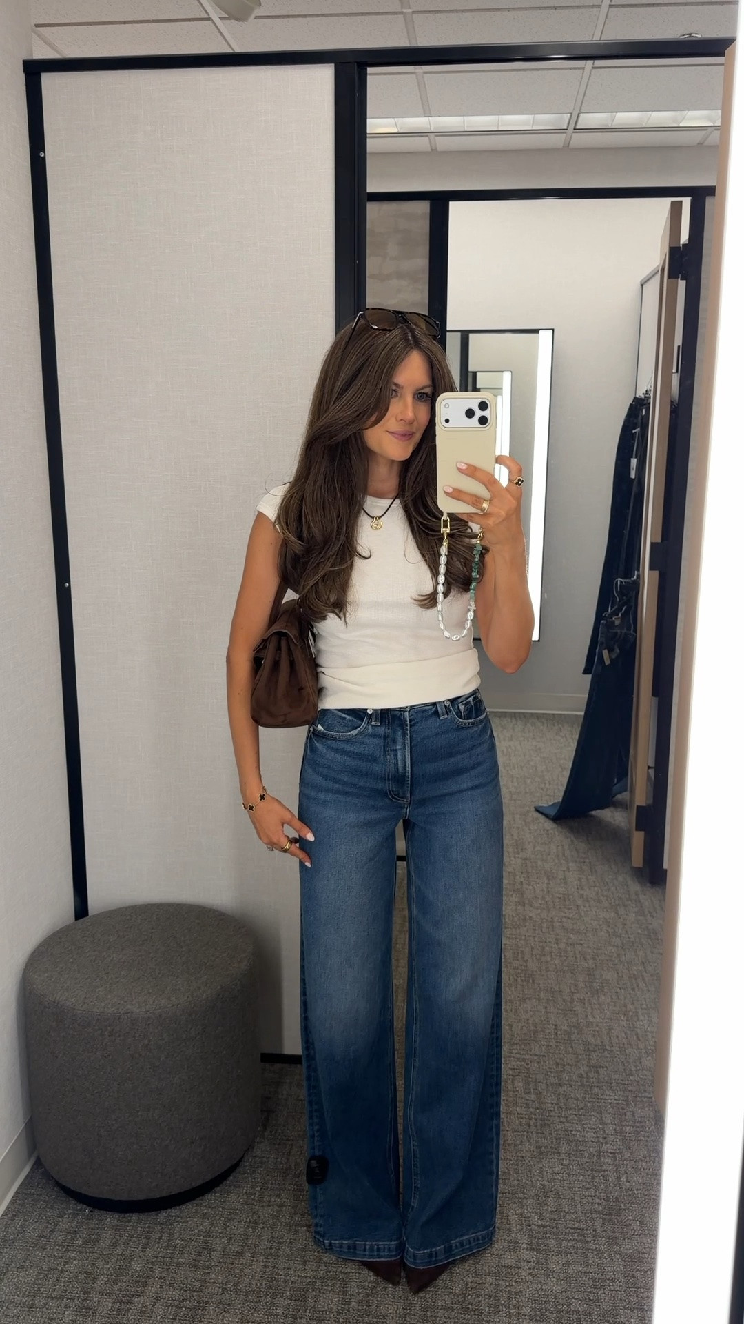 Obsessed with these jeans! Wearing size small in the top and 25 in pants.

#LTKootd #LTKSaleAlert