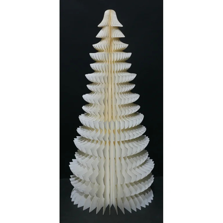 Honeycomb Paper Tree Christmas Decoration, White, 35", by Holiday Time | Walmart (US)