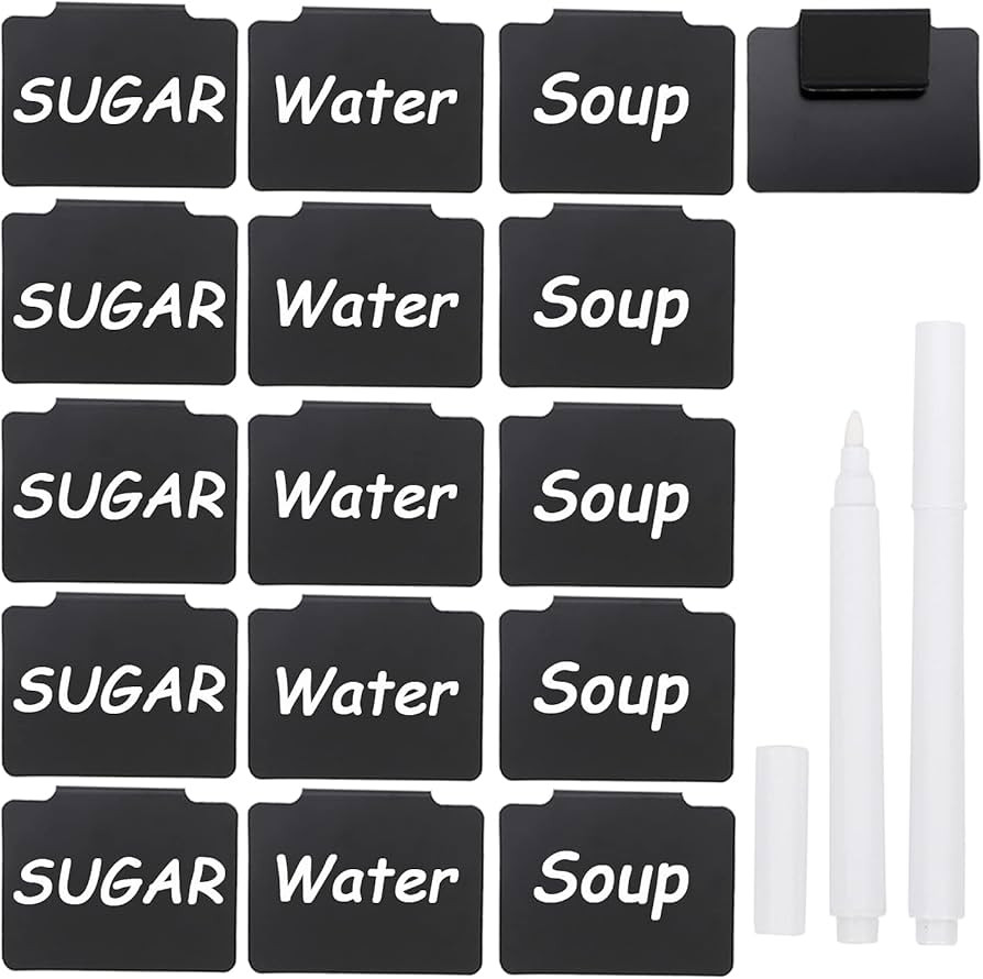 Label Holders, 18PCS Basket Bin Labels Clip on for Baskets with 16PCS Reusable Clear Label Cards ... | Amazon (US)