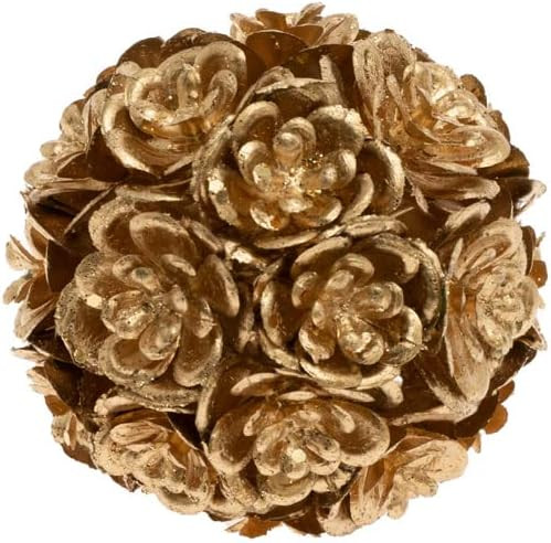 Boston International Artificial Plants Faux Topiary Kissing Ball, 2.25-Inches, Gold | Amazon (US)
