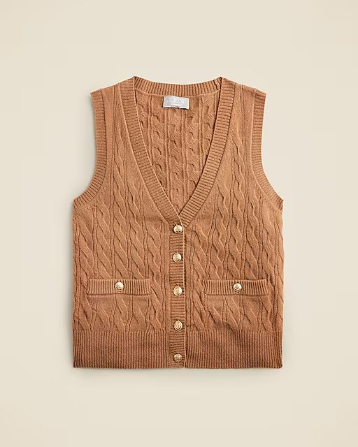 Cashmere cable-knit sweater-vest | J. Crew US