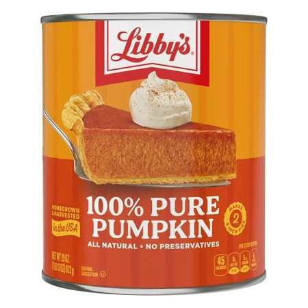 Libby's 100% Pure Pumpkin Puree, All Natural Gluten Free Canned Pumpkin for Baking Pumpkin Pie Dessert, 29 oz Can | Walmart (US)
