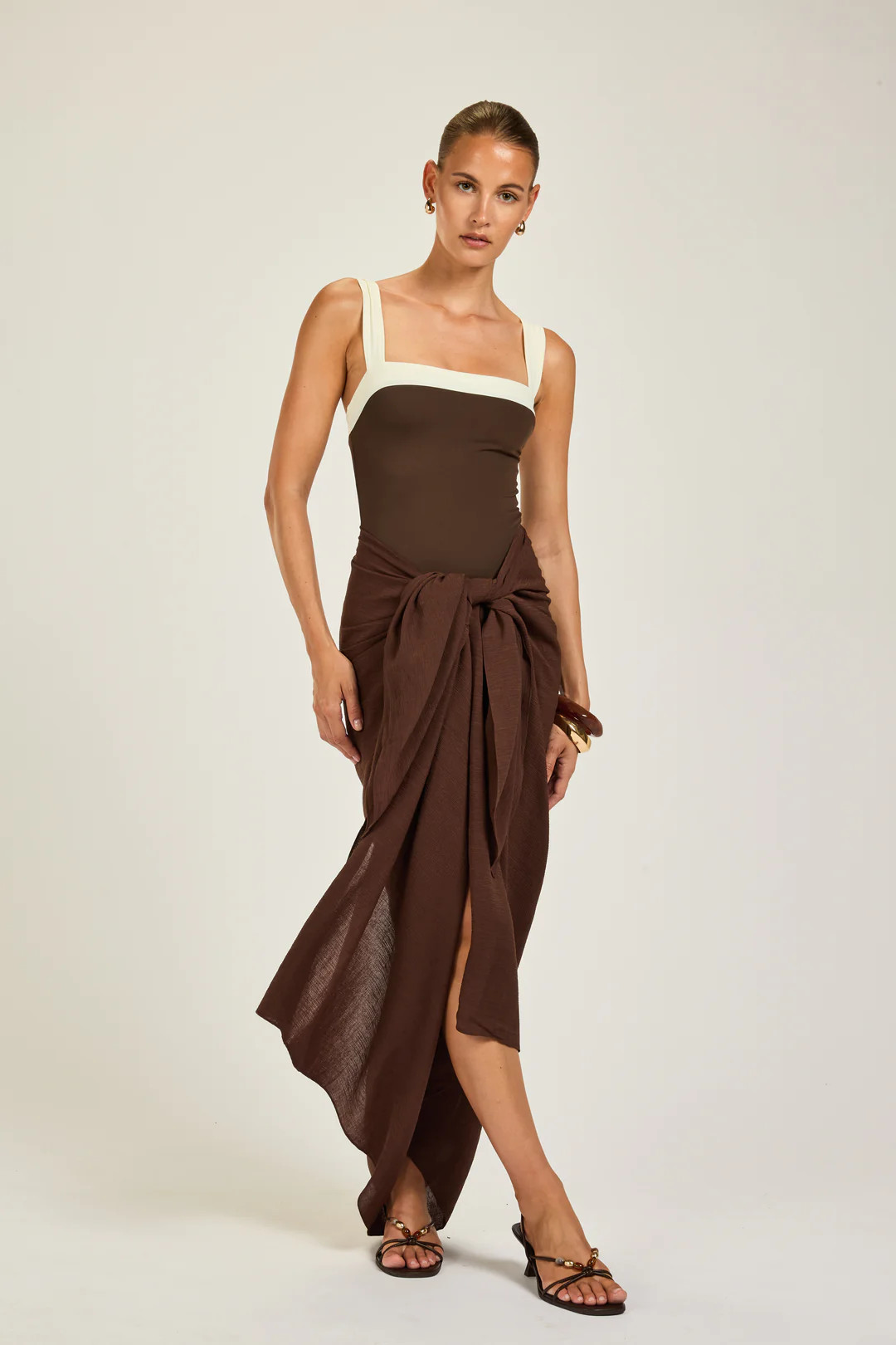 Paros Sarong - Espresso Crinkle | Away That Day