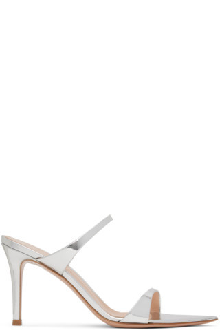 Gianvito Rossi - Silver Strappy Heeled Sandals | SSENSE