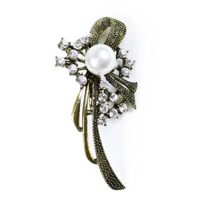 Faringdon Pearl and Rhinestone Vintage Brooch | Wayfair North America