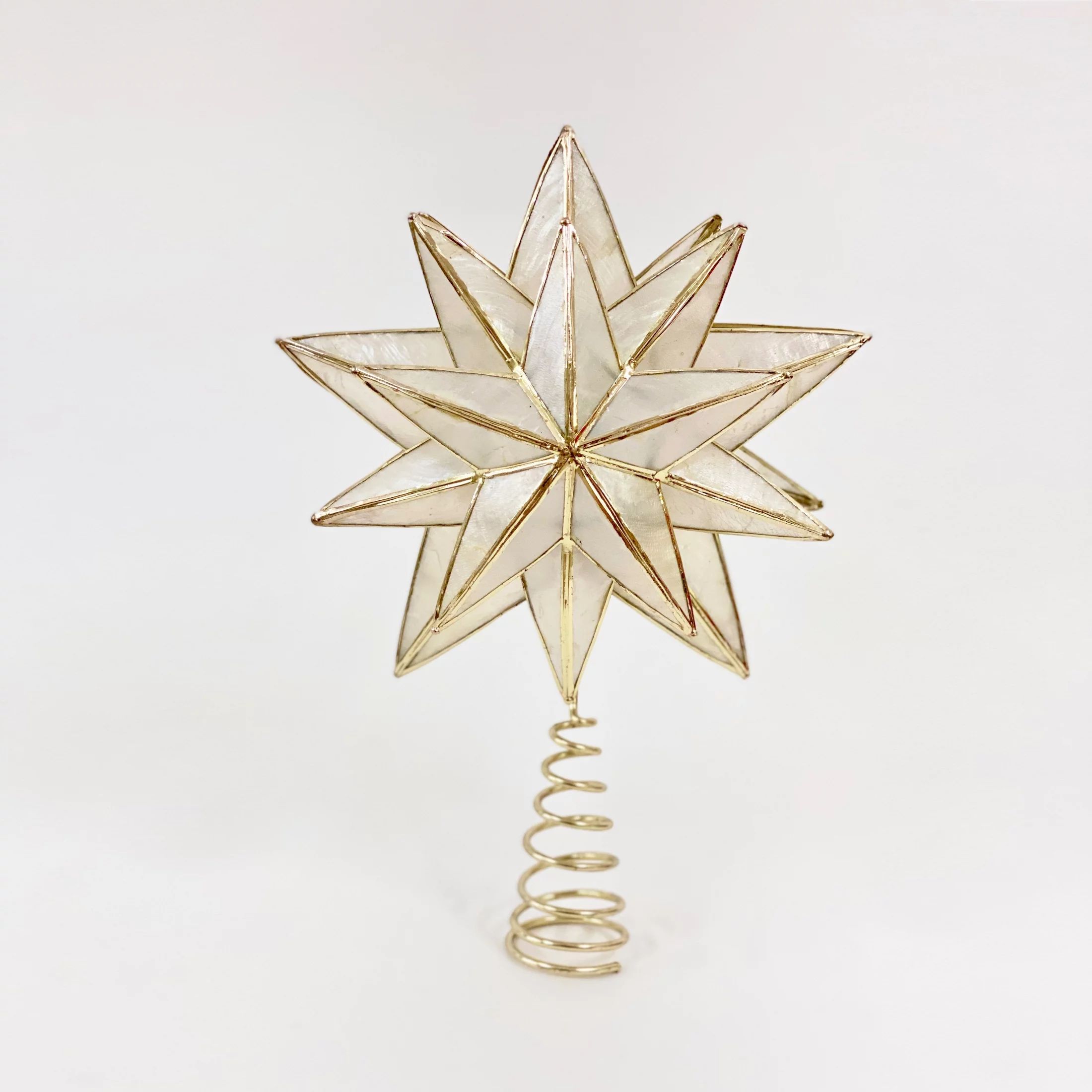 Holiday Time Capiz Star Gold Tree Topper | Walmart (US)