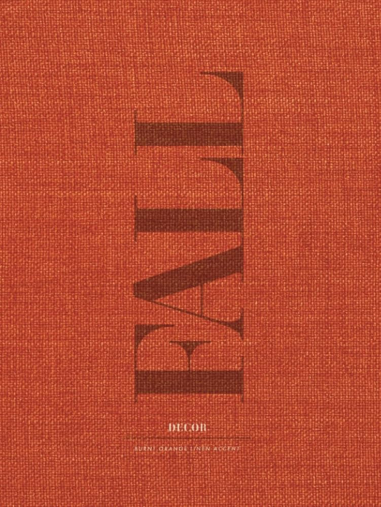 Fall Decor - Burnt Orange Linen | Hard Cover Accent Book with Realistic Fabric Effect Design (290... | Amazon (US)