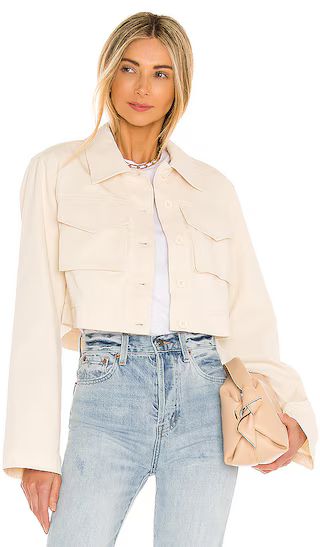 Angeles Cropped Jacket in Ivory | Revolve Clothing (Global)