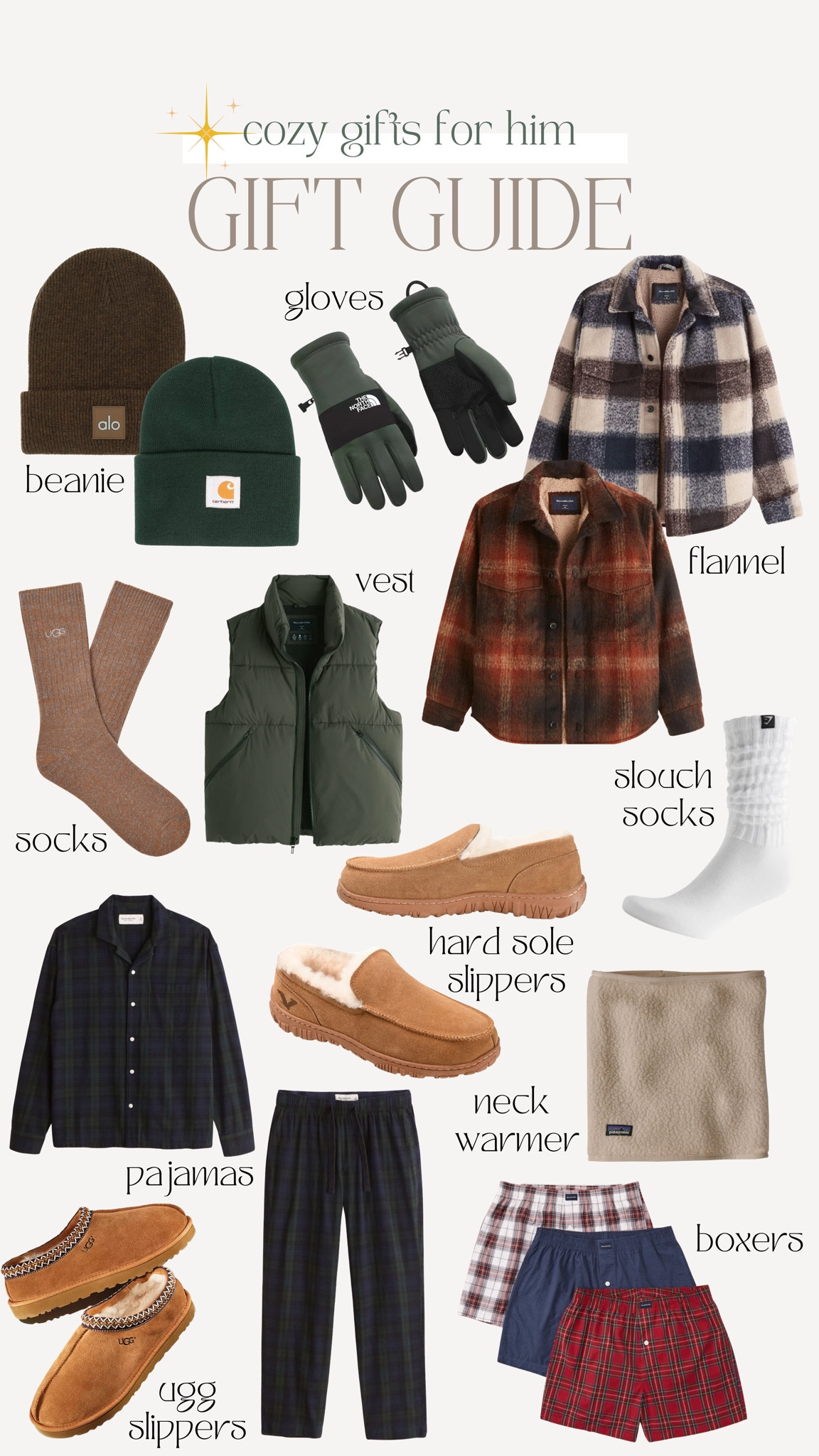 2022 holiday gift guide ideas for him cozy gifts, flannels, beanies, gloves, best pajamas, UGG slippers, neck, warmer boxers

#LTKHoliday #LTKmens #LTKSeasonal