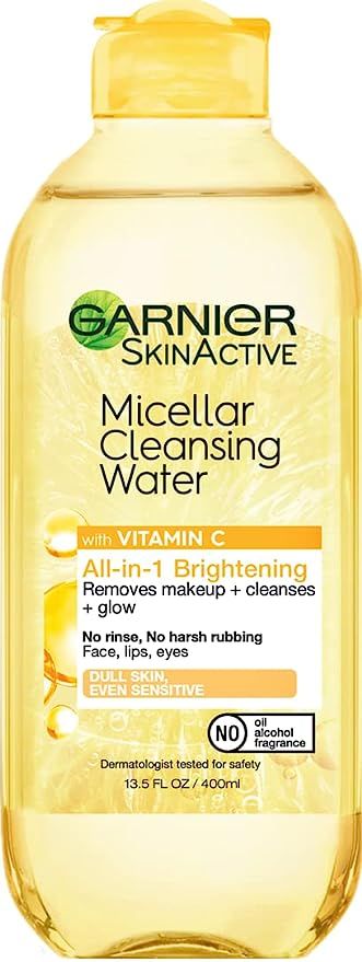 Garnier SkinCare SkinActive Micellar Cleansing Water with Vitamin C, to Cleanse Skin, Remove Make... | Amazon (US)