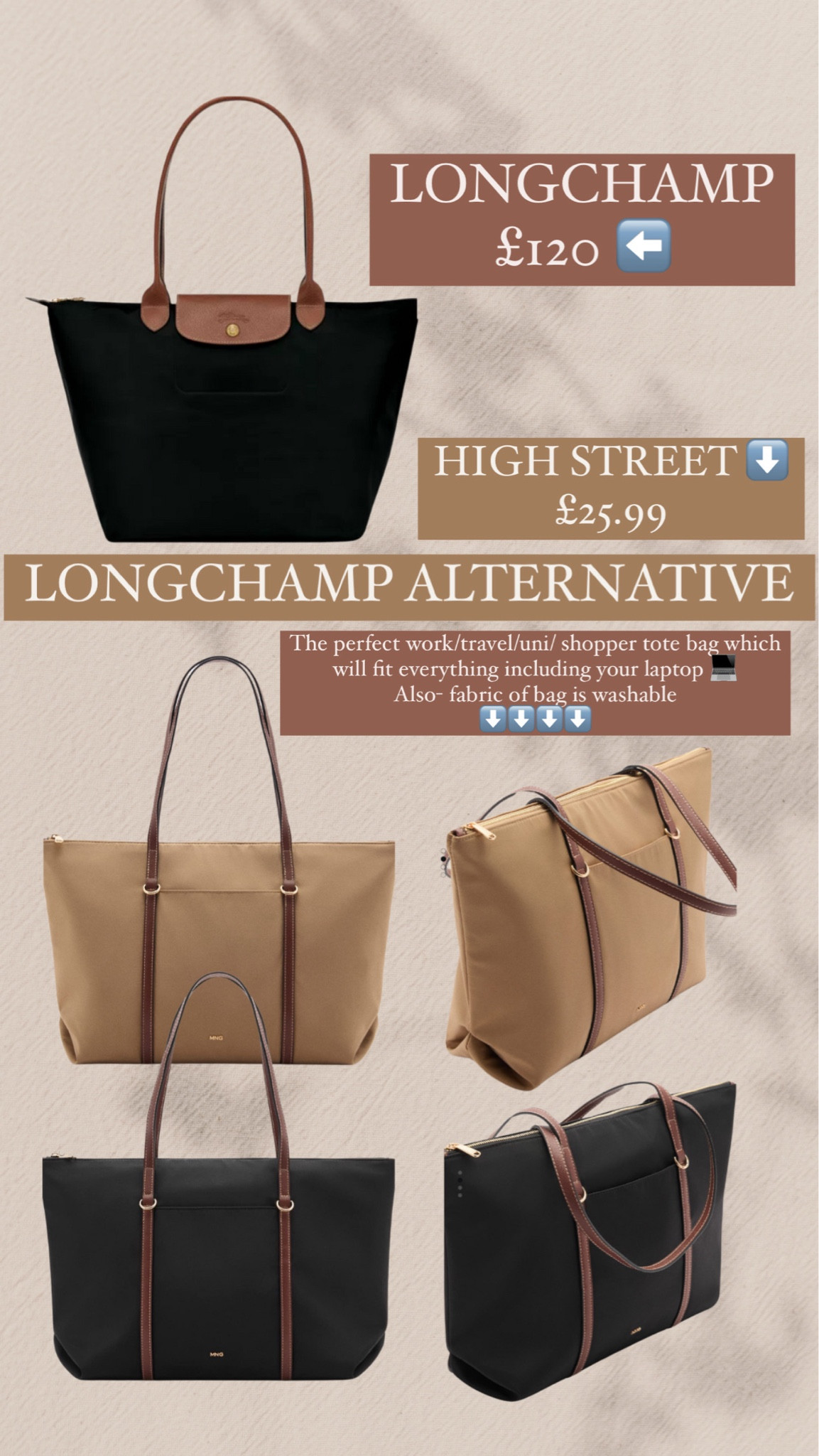 longchamp alternative for £25.99 - making it the perfect work/travel/uni bag! 



#LTKfindsunder50 #LTKitbag #LTKSeasonal