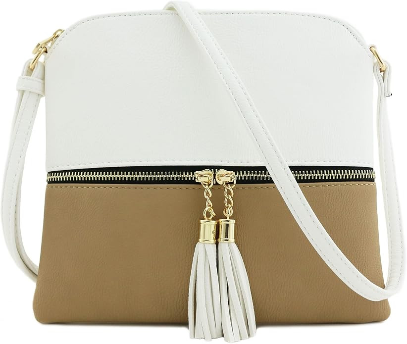 Lightweight Medium Crossbody Bag with Tassel | Amazon (US)