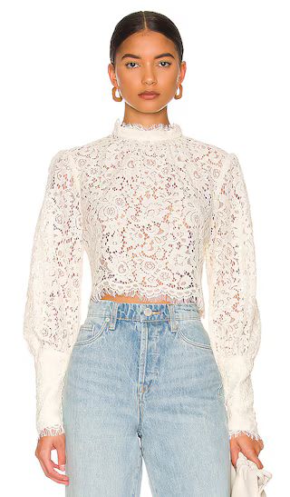 Georgia Lace Top in Oyster | Revolve Clothing (Global)