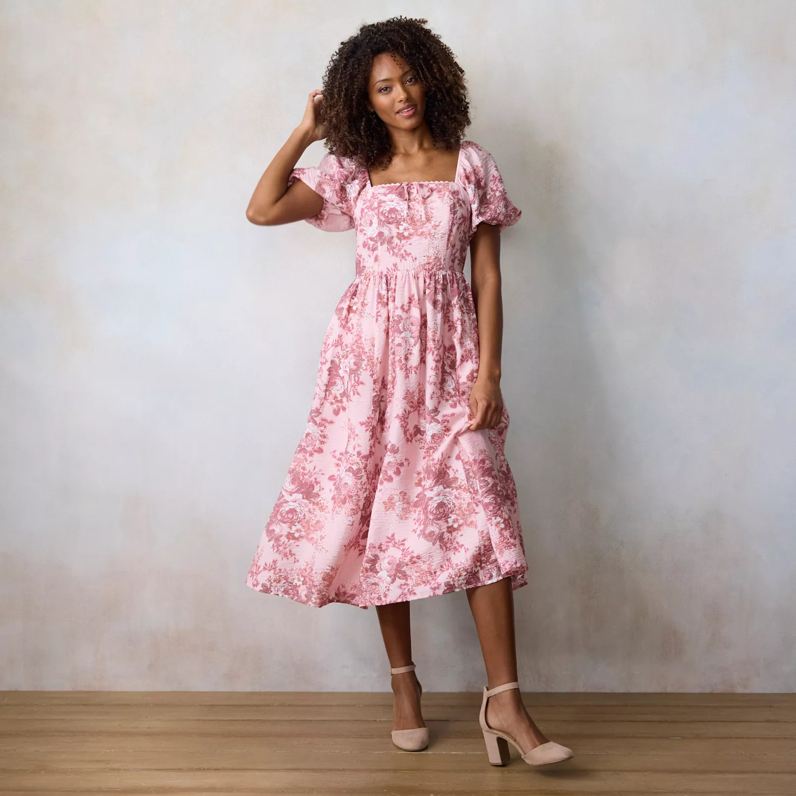 Women's LC Lauren Conrad Puff Sleeve A-Line Maxi Dress | Kohl's