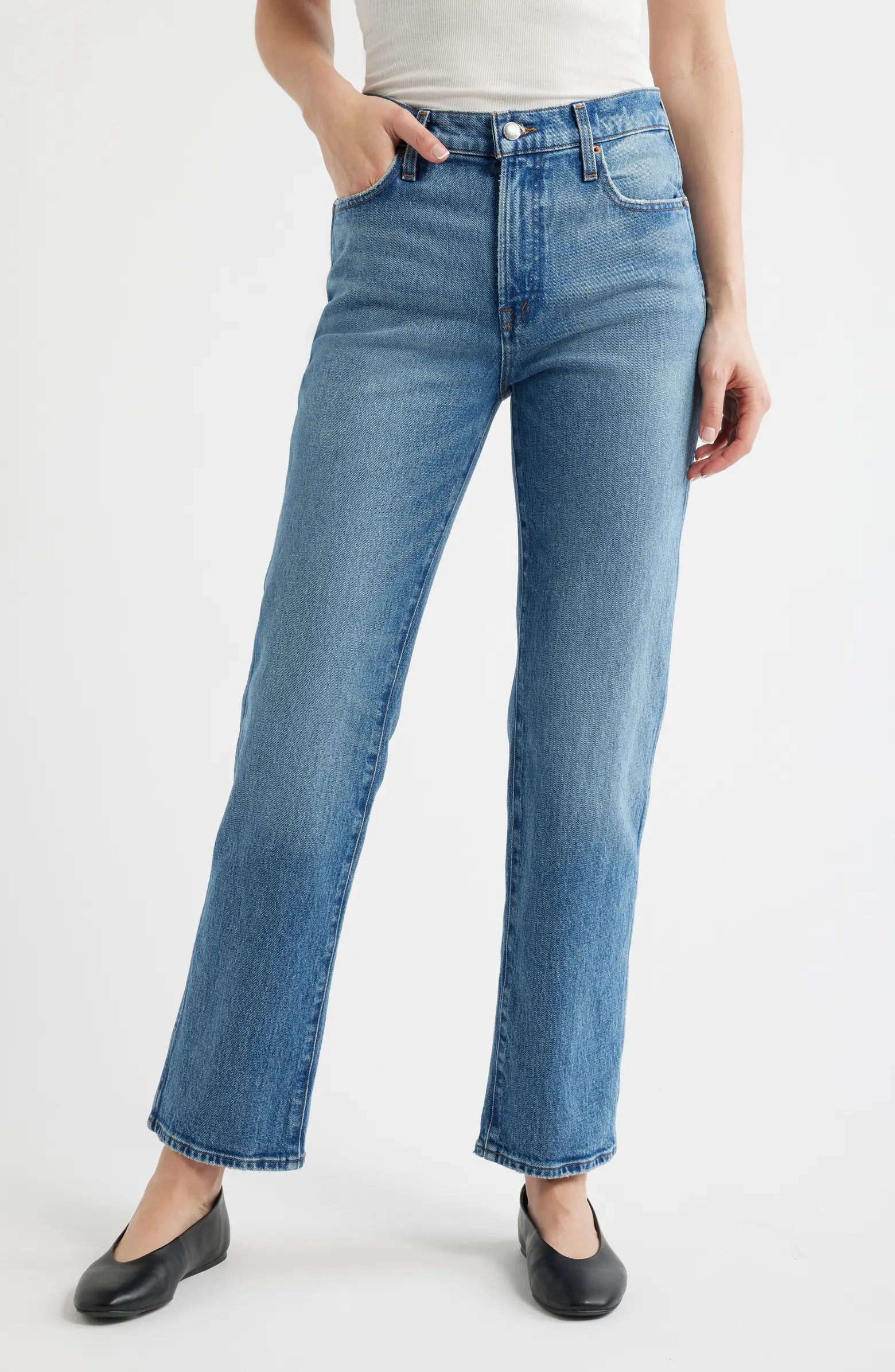 The Longline Straight Leg Jeans | Nordstrom
