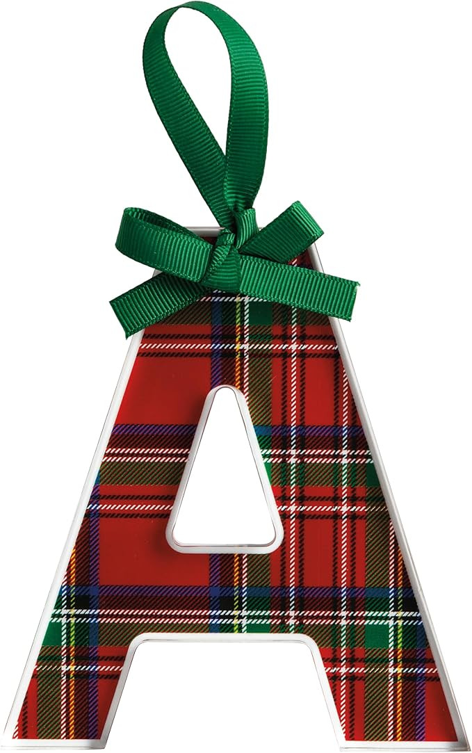 Mud Pie Christmas Initial A Tartan Ornament | Amazon (US)