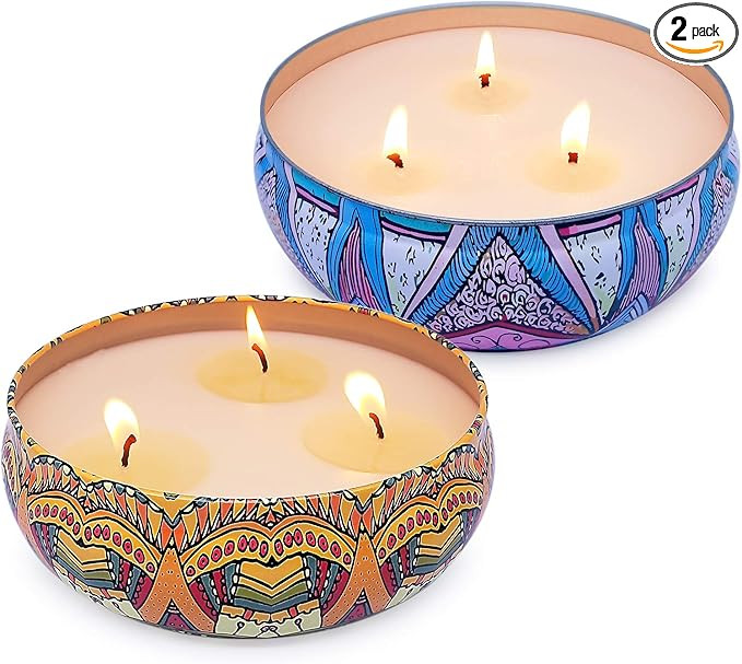 Enamorare Scented Candles 3 Wick Large Candles, 75 Hours 13.5 oz Soy Wax Candle Set for Women, Re... | Amazon (US)