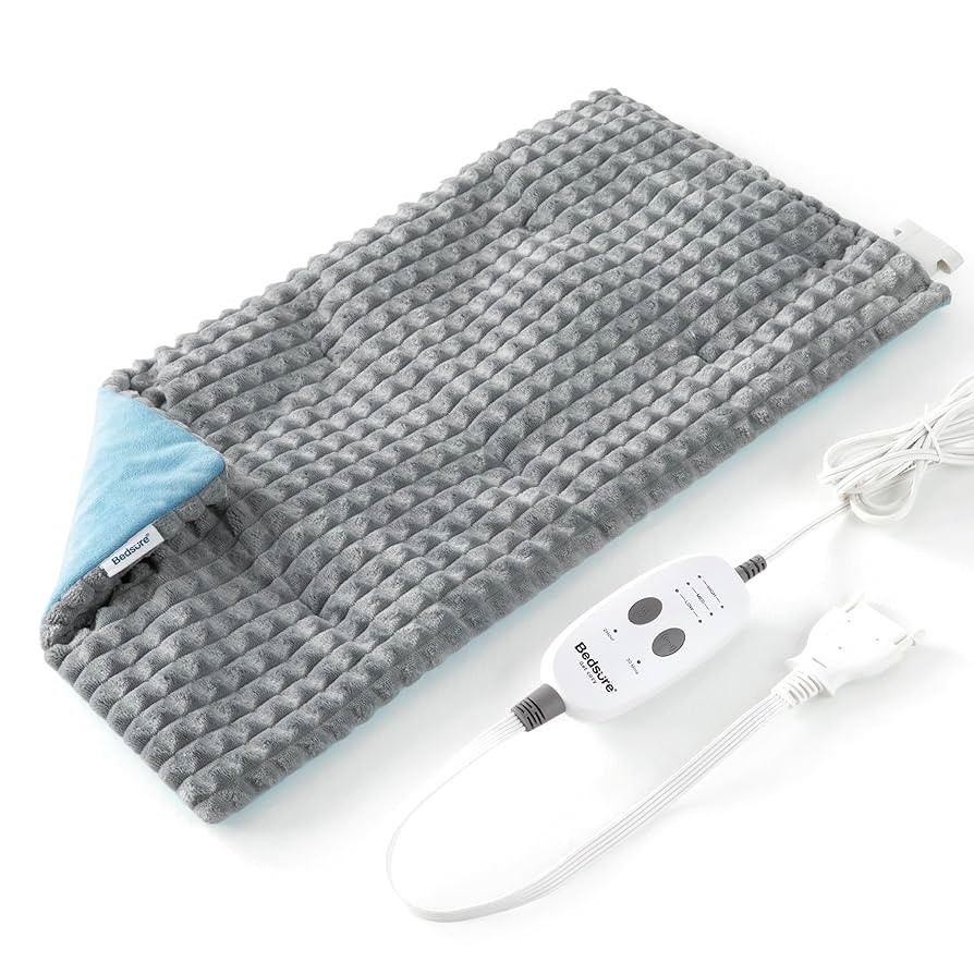 Bedsure Back Heating Pad for Neck and Shoulders, Weighted Heated Pad with Vibration, FSA Eligible... | Amazon (US)
