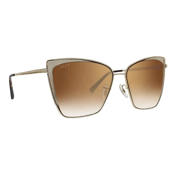 Women's DIFF EYEWEAR Becky Sunglasses Gold Flash/Brown Gradient | Scheels