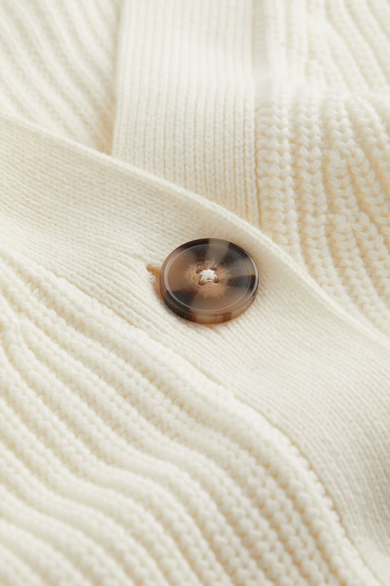Rib-knit Cardigan - White - Ladies | H&M US | H&M (US + CA)