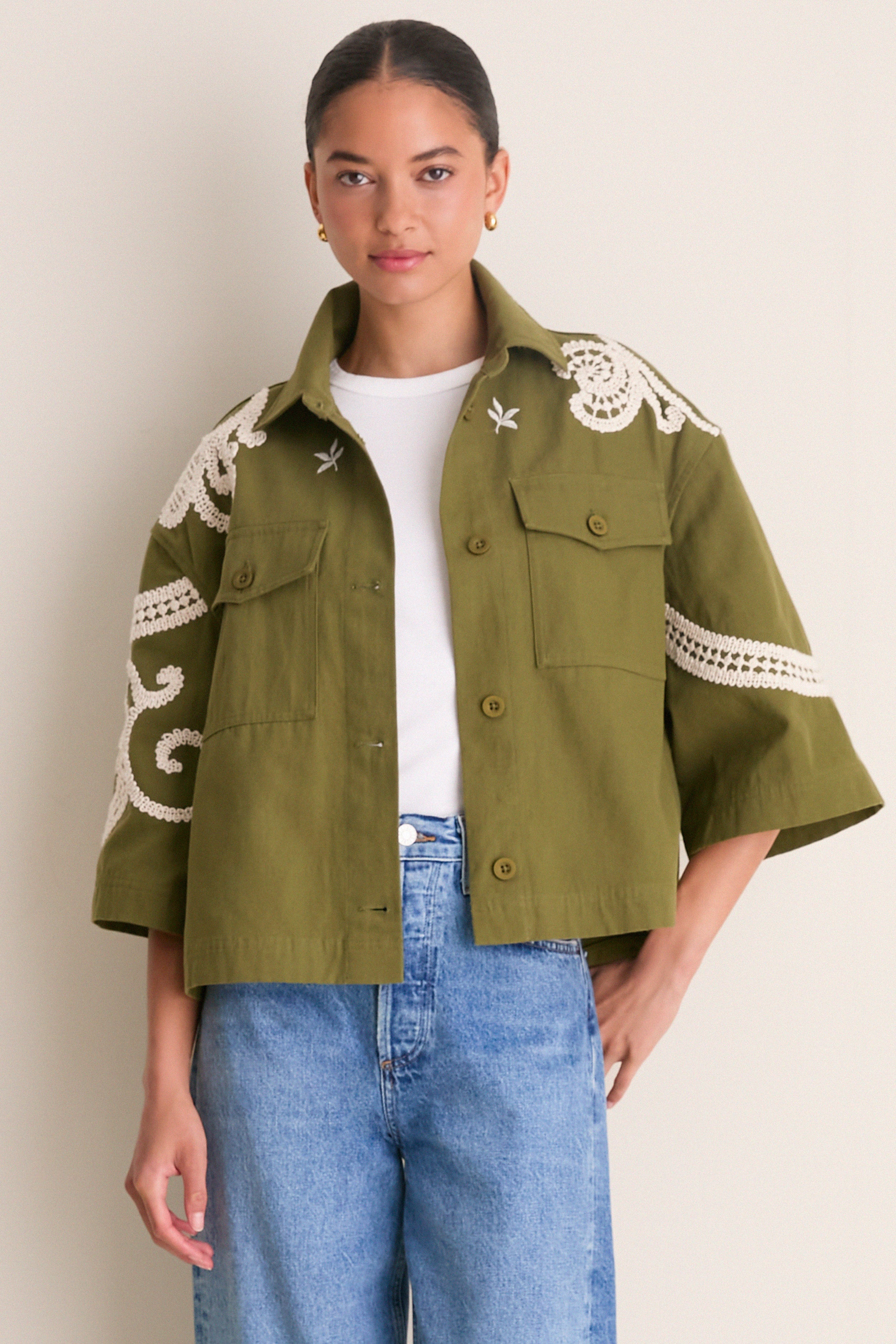 Kaki Flowers Como Jacket | Tuckernuck (US)